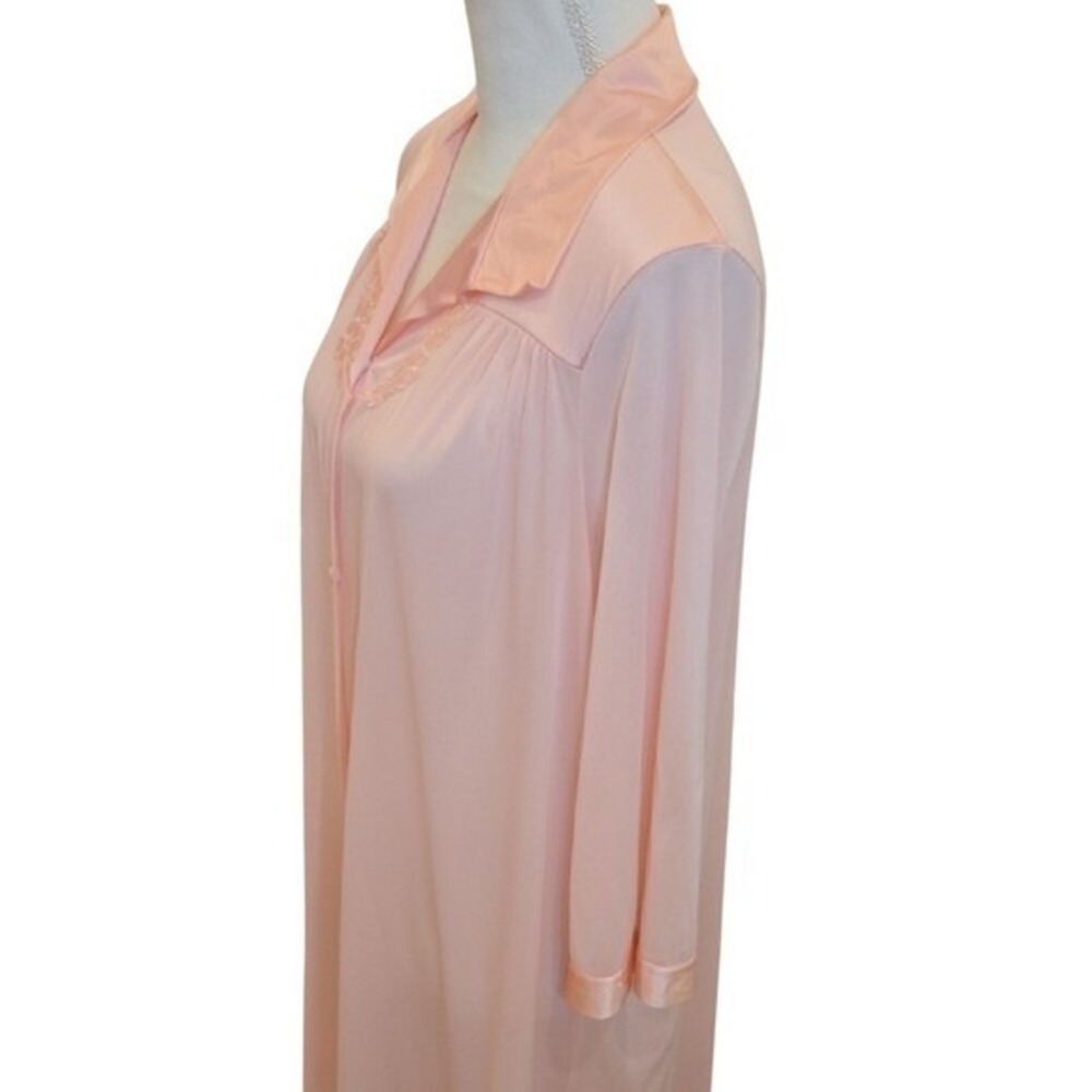 Vanity‎ Fair Vintage Nightgown Medium Cottagecore Floral Applique Long Sleeve - Picture 3 of 7